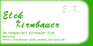 elek kirnbauer business card